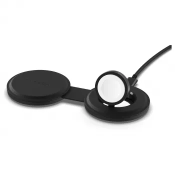 Satechi OntheGo 2-in-1 Wireless Charger ar Qi2, Melns, 15W, ST-QTG21K