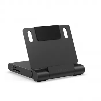 Satechi On-the-Go Foldable Stand Hub — 7-in-1 USB-C centrs ar salokāmu statīvu (Space Gray)