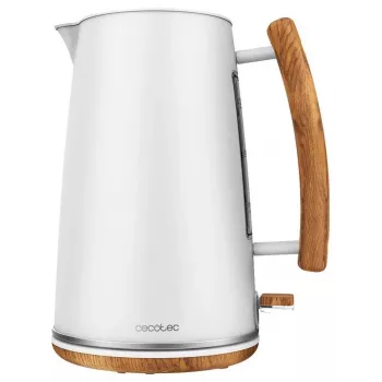 Cecotec ThermoSense 400 White Woody elektriskā tējkanna, 3000 W, 1,7 l, nerūsējošais tērauds