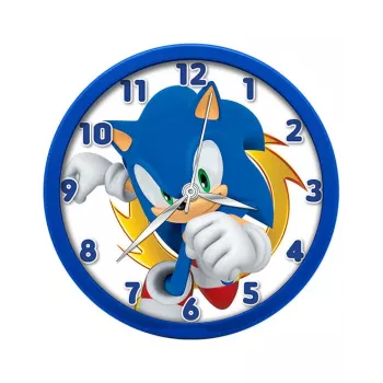 KIDS Sonic The Hedgehog sienas pulkstenis 25 cm apaļš plastmasas analogais kvarca daudzkrāsains