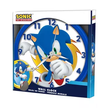 KIDS Sonic The Hedgehog sienas pulkstenis 25 cm apaļš plastmasas analogais kvarca daudzkrāsains