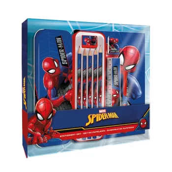 KIDS 11-in-1 Spider-Man School Stationery Set ar penāli, krāsainiem zīmuļiem, A5 piezīmju bloku un vēl