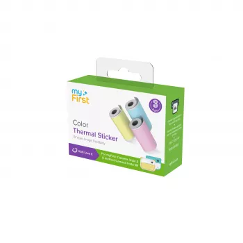 myFirst Camera Insta Wi Thermal Sticker Paper Refills - 3 Rolls (Pink, Blue, Yellow) - 9m Total