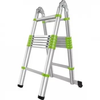 FIELDMANN Telescopic Ladder FZZ 4006 - 3.8m, 13 Kāpšļi, 150kg Ietilpība, Alumīnija Sakausējums