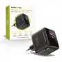 Mobile Origin 65W GaN Lādētājs PW3 ar iebūvētu USB-C izvelkamu kabeli 65cm + USB-A Melns