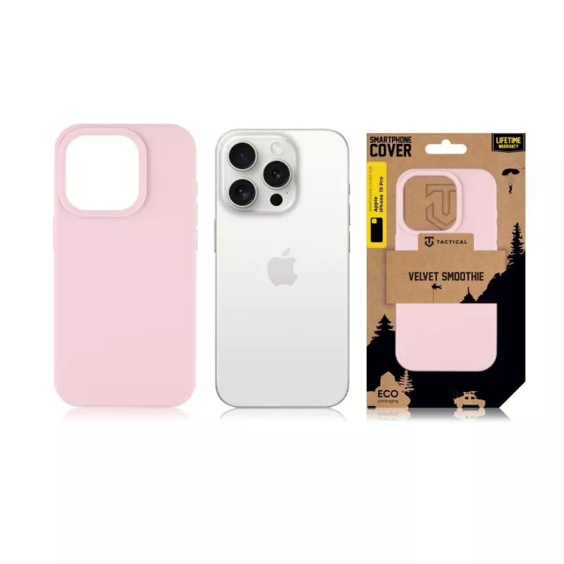Tactical aizmugures vāciņš Velvet Smoothie Apple iPhone 15 Pro — Pink Panther