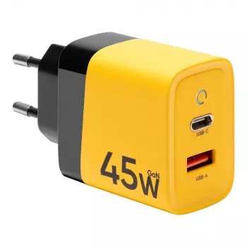 Tactical Microgrid GaN 45W Yellow Wall Charger ar USB-C