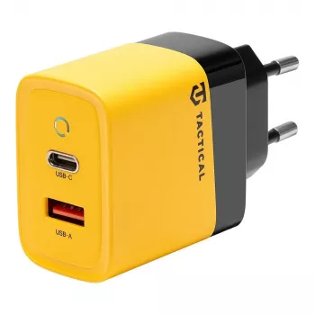 Tactical Microgrid GaN 45W Yellow Wall Charger ar USB-C