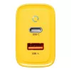 Tactical Microgrid GaN 45W Yellow Wall Charger ar USB-C