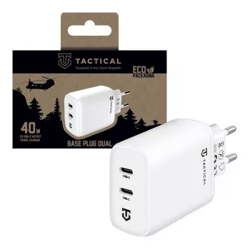 Tactical Base Plug Dual 40W White GaN Wall Charger