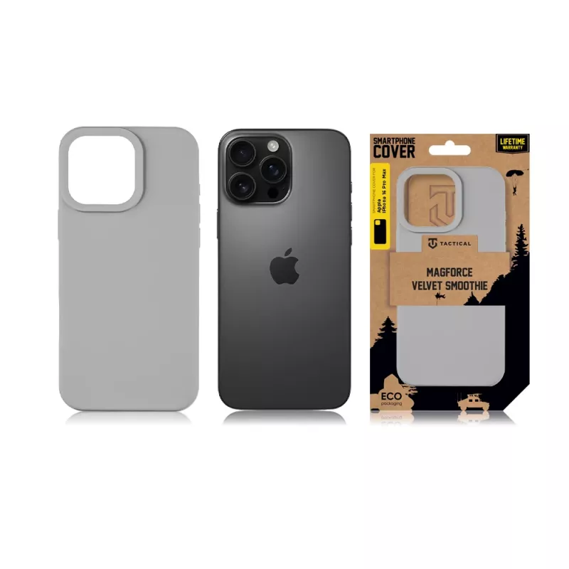 Tactical aizmugures vāciņš MagForce Velvet Smoothie Apple iPhone 16 Pro Max - Foggy