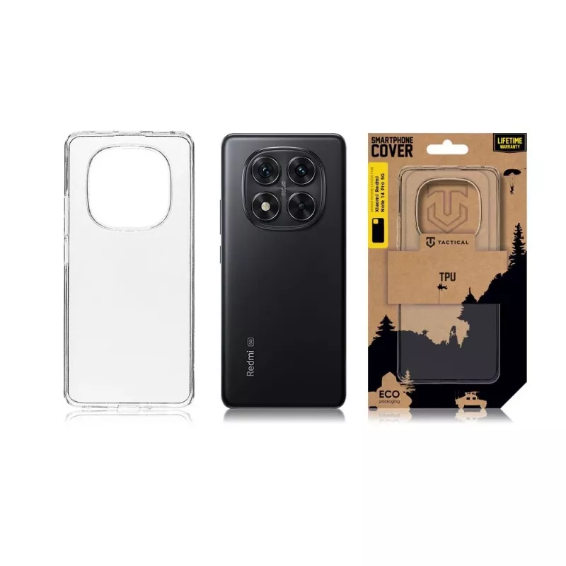 Tactical TPU aizmugures vāciņš Xiaomi Redmi Note 14 Pro 5G — caurspīdīgs