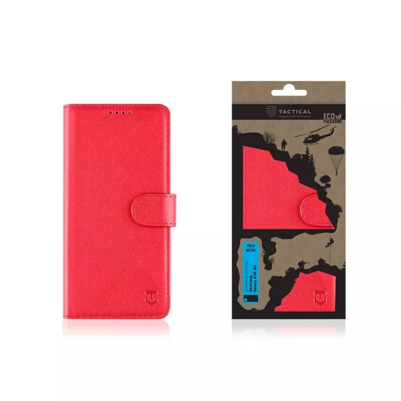 Taktiskais grāmatas vāks Field Notes Samsung Galaxy A26 5G sarkanā krāsā