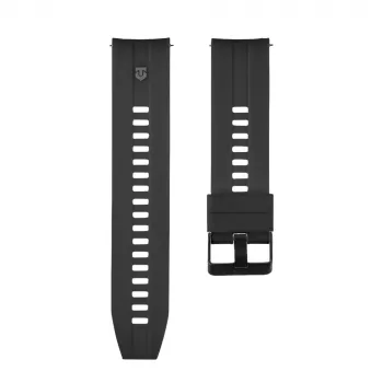 Tactical Quick Release Silicone Band 22mm melna