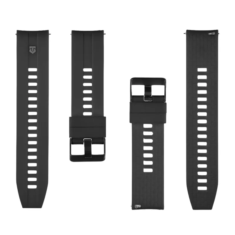Tactical Quick Release Silicone Band 22mm melna