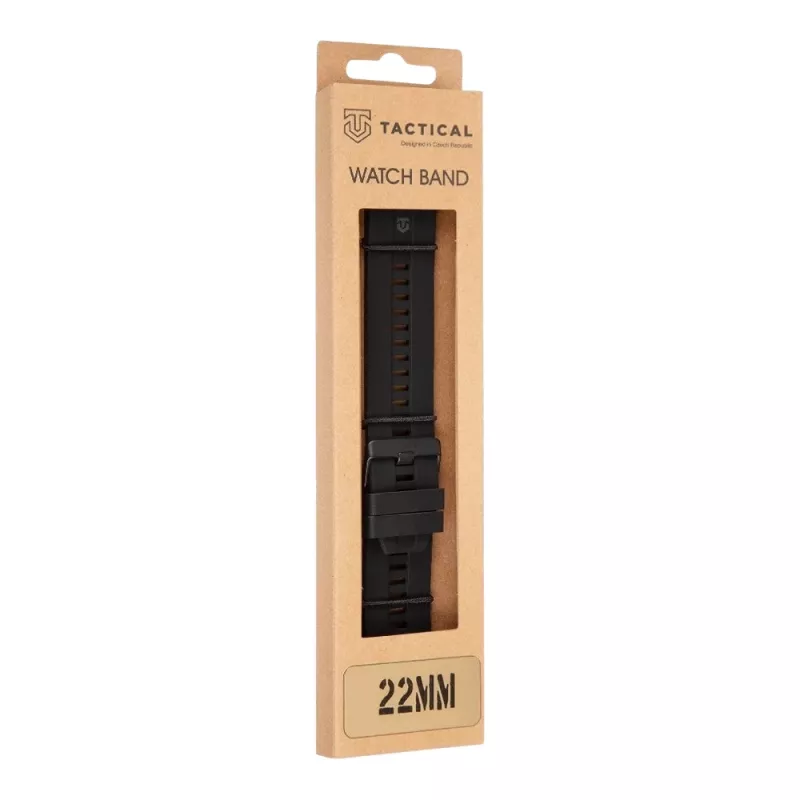 Tactical Quick Release Silicone Band 22mm melna