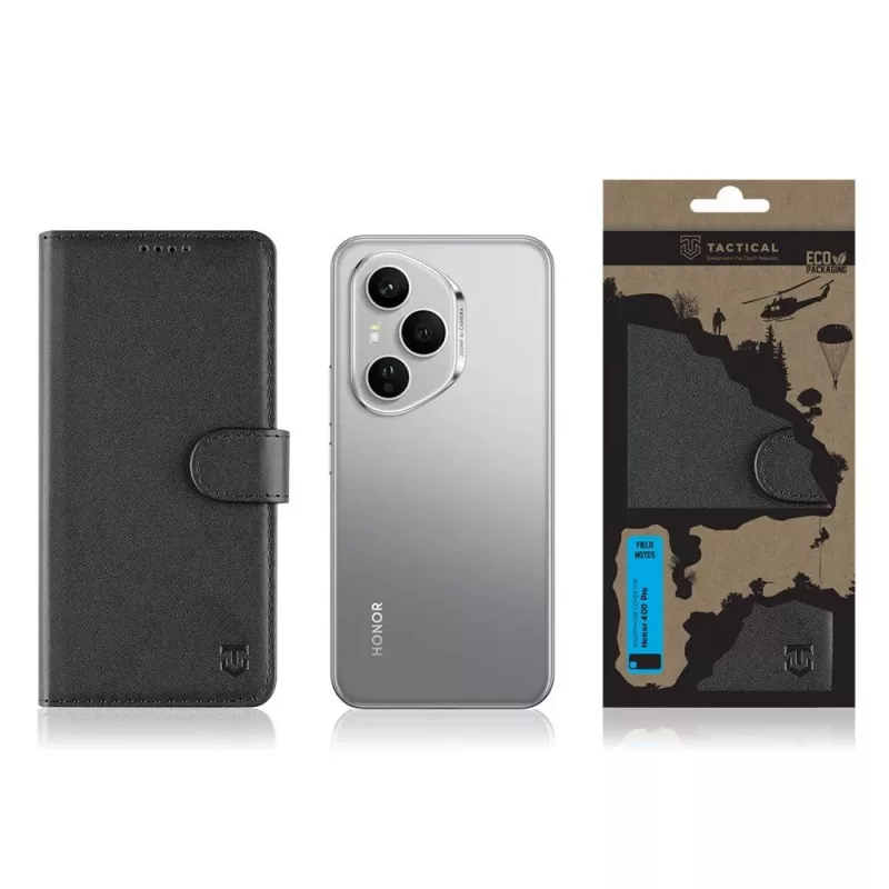 Tactical Book Cover Field Notes Honor 400 Pro melns