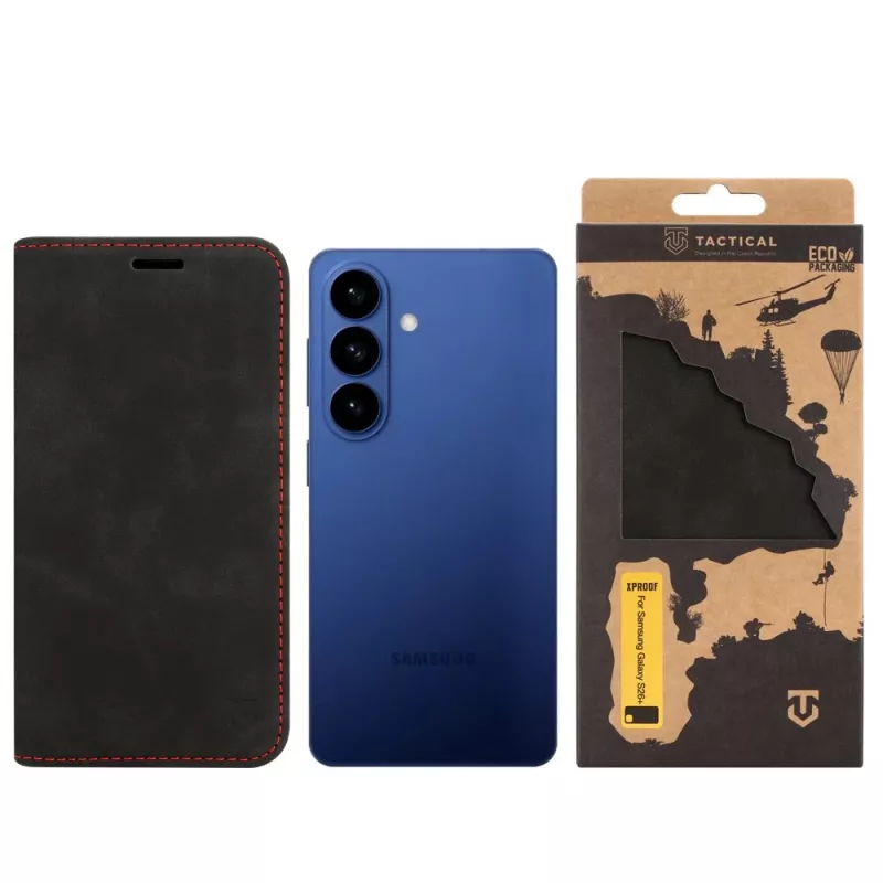 Tactical Book Cover Xproof Galaxy S26+ Black Hawk melns