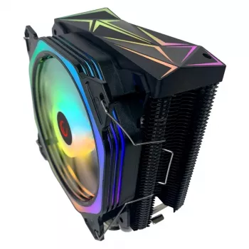 Rampage Octagon C50 CPU dzesētājs, 120mm PWM ventilators, 1800 RPM, ARGB, Intel LGA 1700/1200/115X, AMD AM5/AM4/AM3+, 4 siltuma caurules, līdz 180W TDP