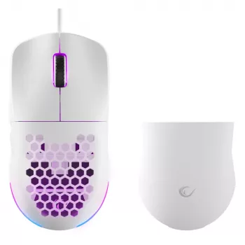 Rampage BLINK vadu spēļu pele, 12800 DPI, RGB, optiskais sensors, balta