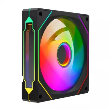 Rampage 120mm 1800RPM Infinite Loop ARGB PWM Black Case Fan