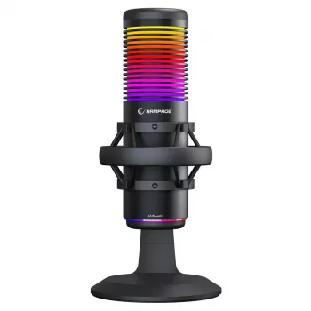 Rampage Bemol RGB USB-C spēļu mikrofons, melns