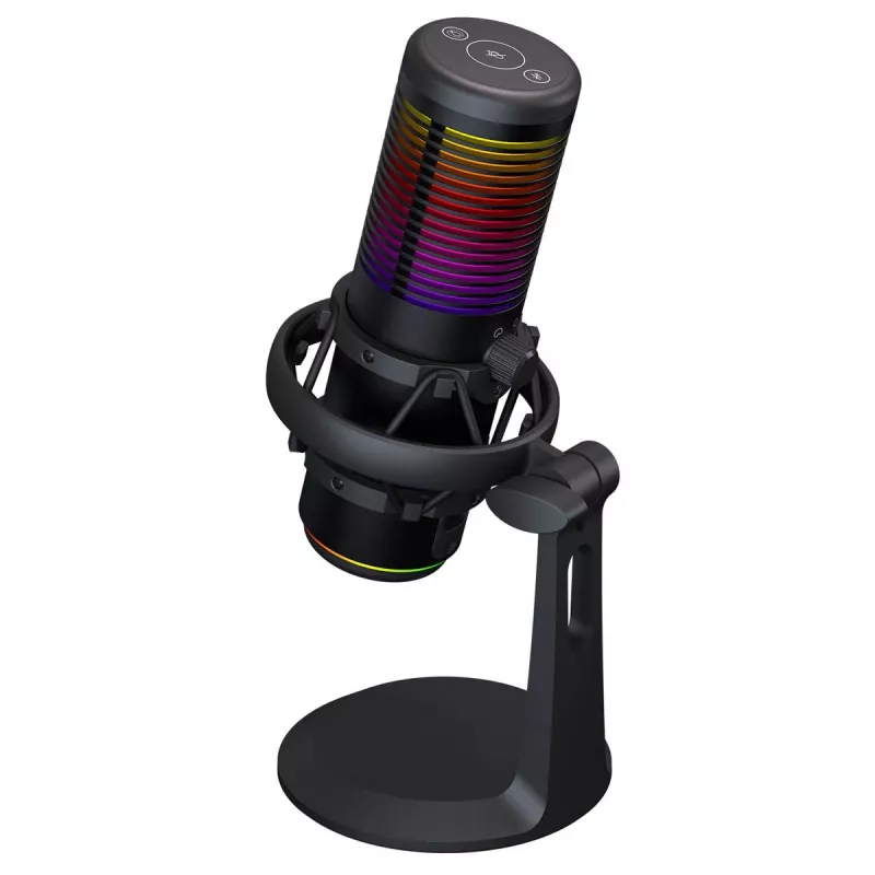 Rampage Bemol RGB USB-C spēļu mikrofons, melns