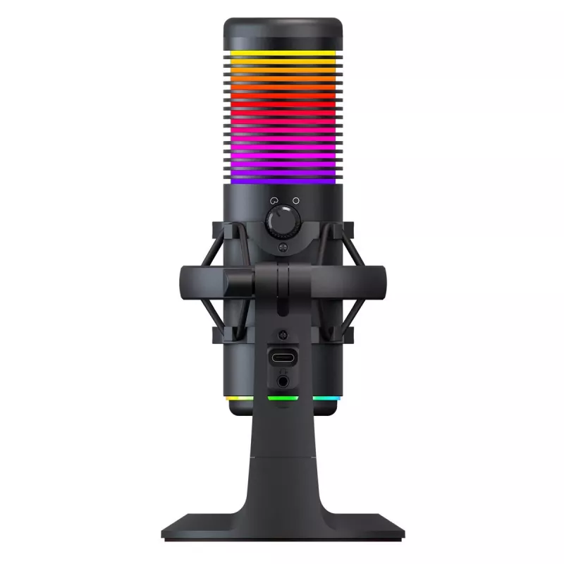 Rampage Bemol RGB USB-C spēļu mikrofons, melns