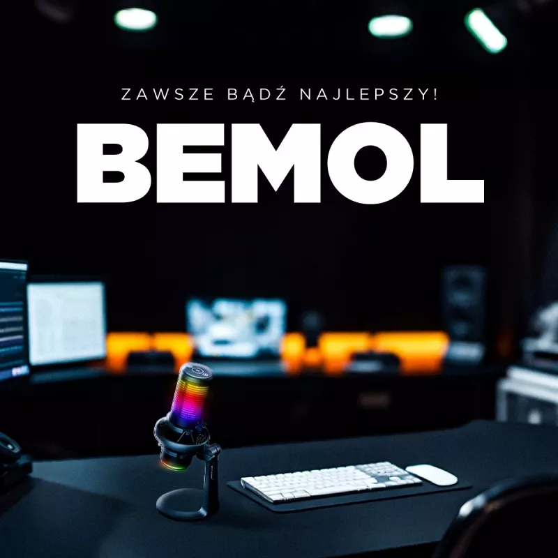 Rampage Bemol RGB USB-C spēļu mikrofons, melns