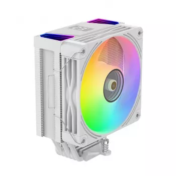 Rampage Octagon C70 gaisa procesora dzesētājs ar displeju, 120 mm ARGB ventilators, 1600 apgr./min, AM5/LGA1700, balts
