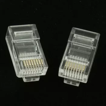Gembird LC-8P8C-002/50 RJ-45 Modular Plug, Transparent, Gold-Plated, 50-Pack