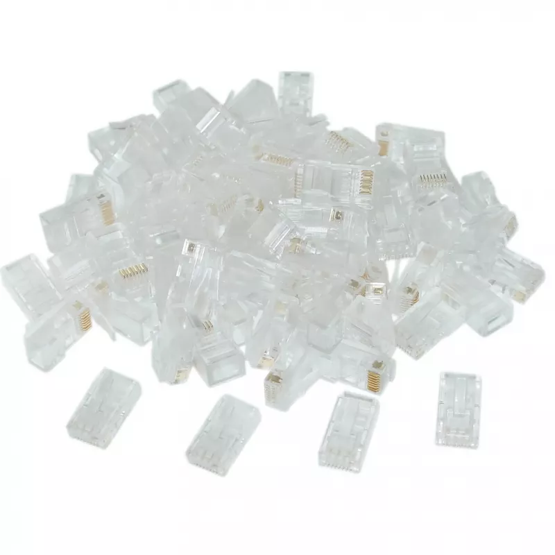 Gembird LC-8P8C-002/50 RJ-45 Modular Plug, Transparent, Gold-Plated, 50-Pack