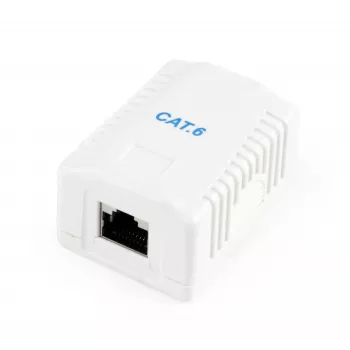Gembird Cablexpert NCAC-1F6-01 Network Surface Mount Box, 1 Port RJ45 Cat6 UTP, White
