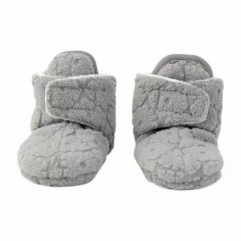 Lodger Fleece Drizzle Baby Booties with Anti-Slip Sole Grey 6-12 Months