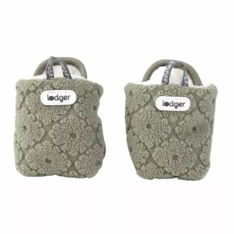 Lodger Polar Fleece Baby Slipper Booties with Anti-Slip Sole, Sage Green (Elm), 6-12 Months