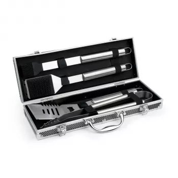 Leopold Vienna 4-Piece BBQ Tool Set in Aluminum Case LV311000