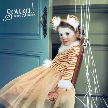 Souza! Thara Tigress Costume Dress + Headband for Girls 3-4 Years