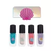 Souza! Mermaid Nail Polish Set for Children - 4 Ūdens bāzes nolobāmi nagu laki (Rozā, Violeta, Zila, Spīdumi)