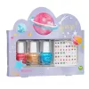 SOUZA! Galaxy Children's Nail Polish Set - 3 Ūdens Bāzes Noplēšamas Nagu Lakas ar Uzlīmēm