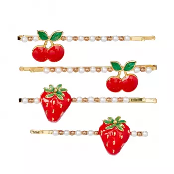 Souza! Strawberry and Cherry Hair Clips Yda 4 pcs
