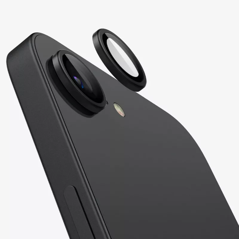 Spigen Optik Pro Glas.tR EZ Fit Camera Protector 2-Pack iPhone 16E/17E Melns