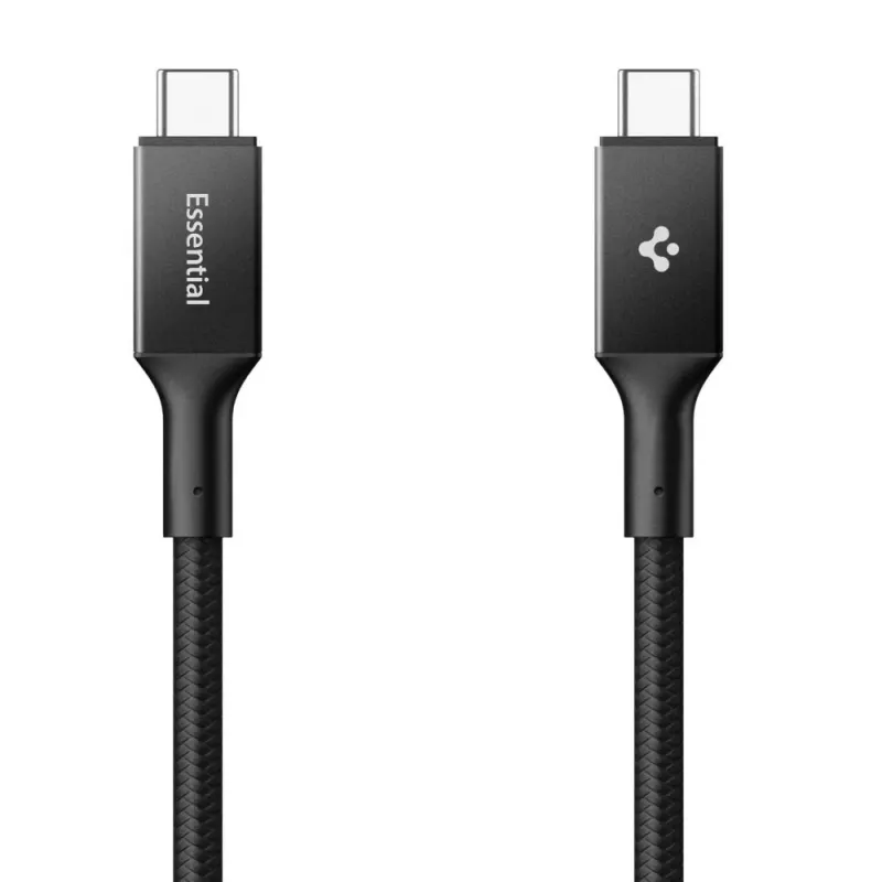 Spigen EB10010CC Essential USB-C to USB-C kabelis 100W 1m Melns