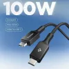 Spigen EB10010CC Essential USB-C to USB-C kabelis 100W 1m Melns