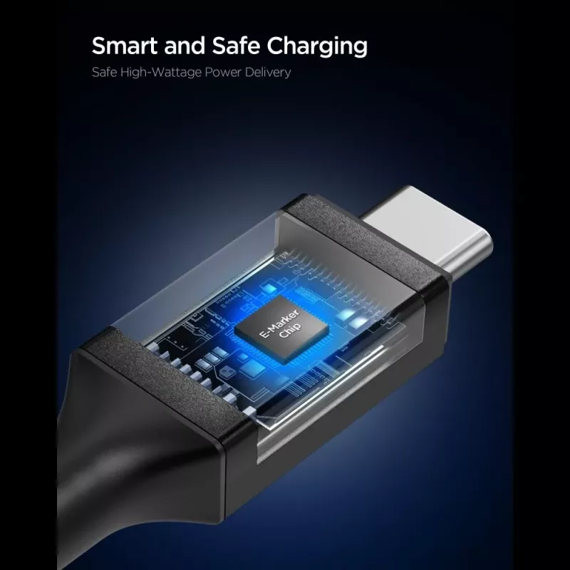 Spigen EB10010CC Essential USB-C to USB-C kabelis 100W 1m Melns