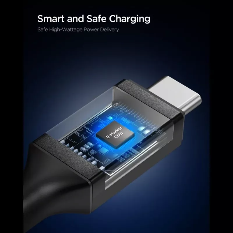 SPIGEN EB10020CC Essential USB-C to USB-C kabelis 100W 200cm Melns