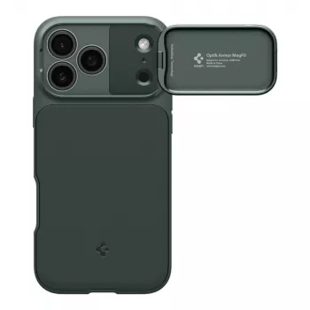 Spigen Optik Armor MagFit maciņš iPhone 17 Pro Max, saderīgs ar MagSafe, Abyss Green krāsā (ACS09901)