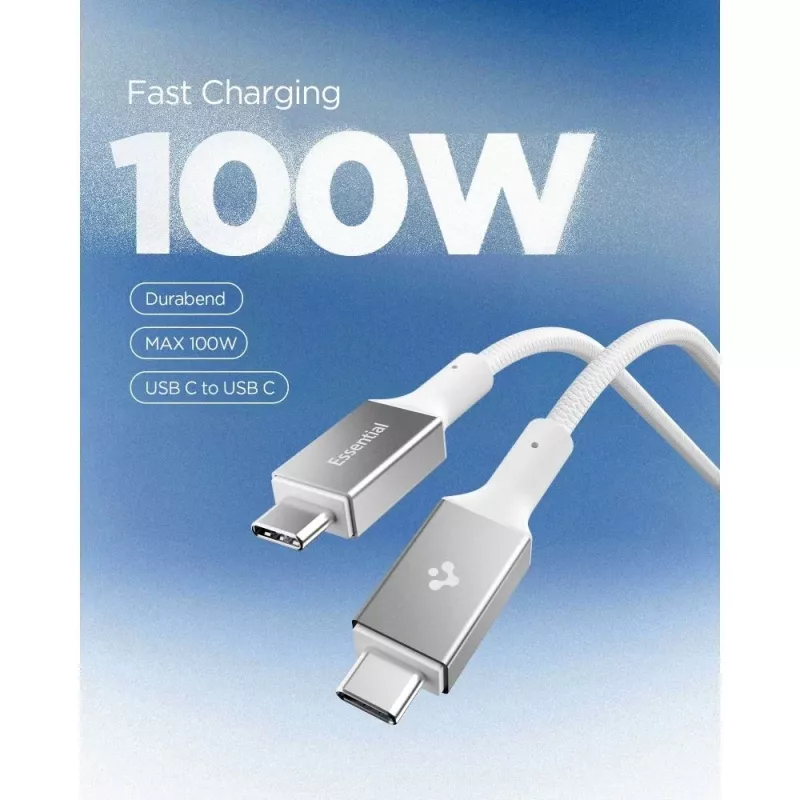 SPIGEN EB10015CC Essential USB-C to USB-C vads 100W 150cm Balts