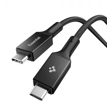 SPIGEN EB10015CC Essential USB-C to USB-C kabelis 100W 150cm Melns