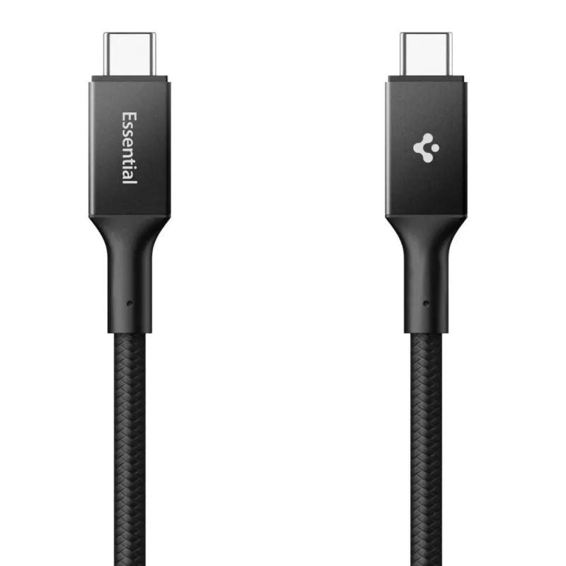 SPIGEN EB10015CC Essential USB-C to USB-C kabelis 100W 150cm Melns