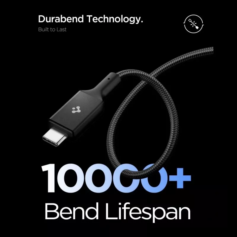 SPIGEN EB10015CC Essential USB-C to USB-C kabelis 100W 150cm Melns